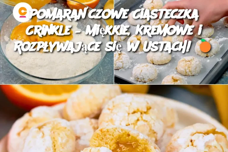 Pomarańczowe Ciasteczka Crinkle – Miękkie, Kremowe i Rozpływające się w Ustach! 🍊