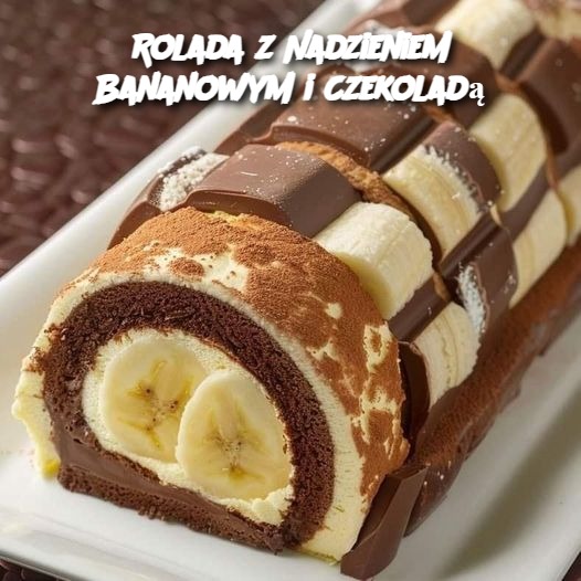 Rolada z Nadzieniem Bananowym i Czekoladą