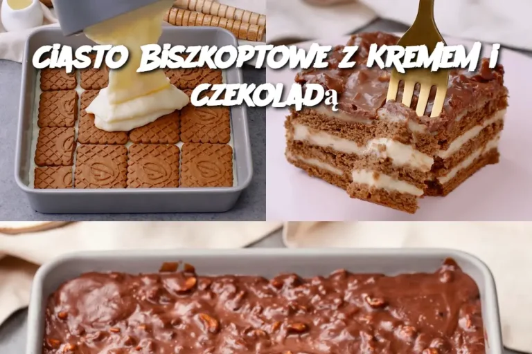 Ciasto Biszkoptowe z Kremem i Czekoladą