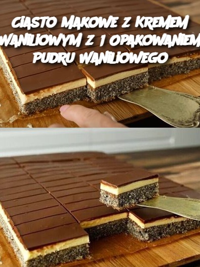 Ciasto Makowe z Kremem Waniliowym z 1 Opakowaniem Pudru Waniliowego