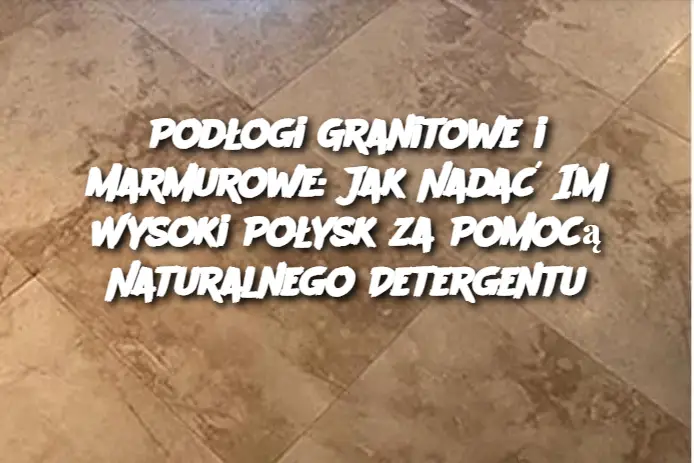 Podłogi Granitowe i Marmurowe: Jak Nadać Im Wysoki Połysk za Pomocą Naturalnego Detergentu