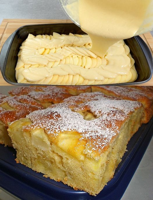 Bardzo soczyste ciasto jabłkowe bez żadnych dodatków w piekarniku w 5 minut